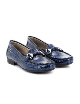 Zapato Pitillos De Piel Charol Azul 3741