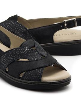 Sandalias Pitillos 6001 Piel Negras para Mujer