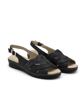 Sandalias Pitillos 6001 Piel Negras para Mujer