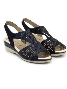 Sandalias Pitillos 6010 Piel Azules para Mujer