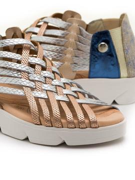 Sandalias Trisoles 1224 Bronce-Plata para Mujer