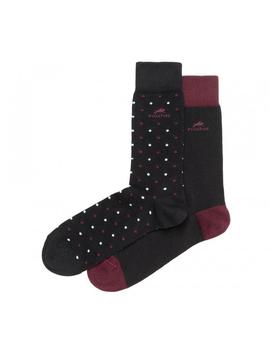 Pack 2 Pares de Calcetines Fluchos CA0003 Negro-Granate