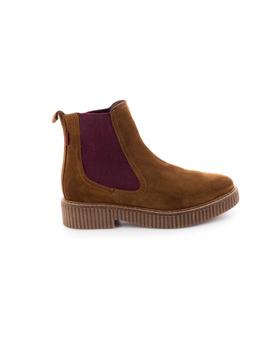 Botin Natalia Blanco De Piel Marron 77191T