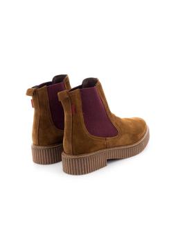 Botin Natalia Blanco De Piel Marron 77191T