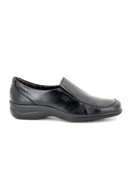 Zapato Fluchos De Piel Negro 6625