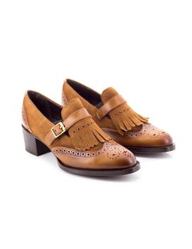 Zapato Natalia Blanco De Piel Marron 75321