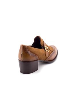 Zapato Natalia Blanco De Piel Marron 75321