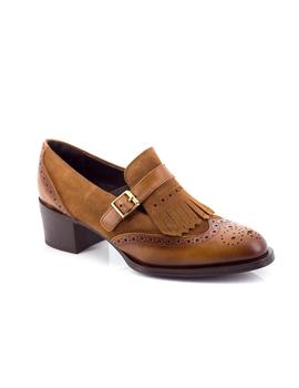 Zapato Natalia Blanco De Piel Marron 75321