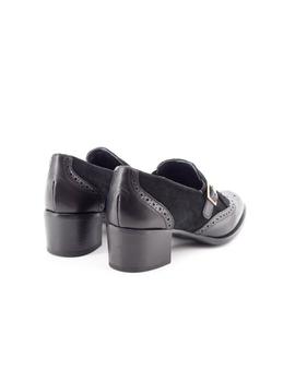 Mocasín Natalia Blanco De Piel Negro 75321