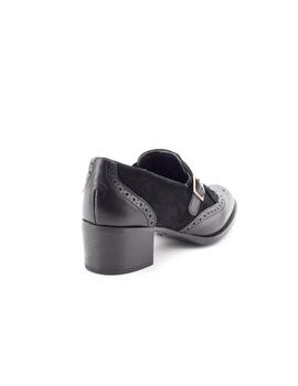 Mocasín Natalia Blanco De Piel Negro 75321