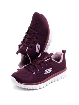 Deportivo Skechers 12615 Granate para Mujer