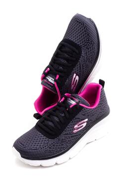 Deportivo Skechers 12719 Negro y rosa para Mujer