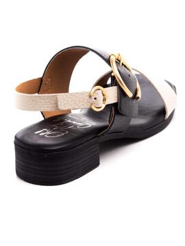 Sandalia Oh My Sandals 5170 Beige y negra para Mujer