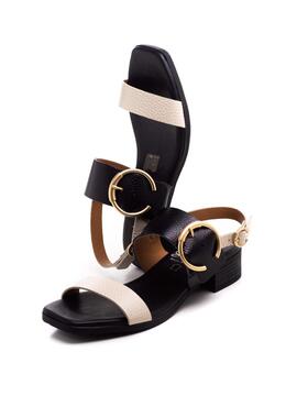 Sandalia Oh My Sandals 5170 Beige y negra para Mujer