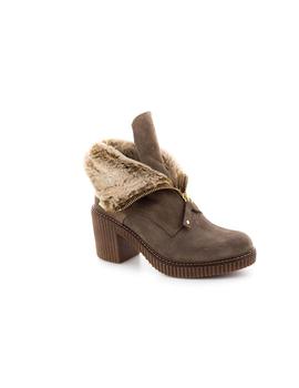 Botin Natalia Blanco De Piel Taupe 77072T