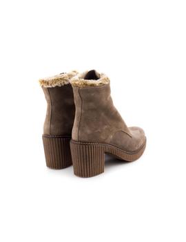 Botin Natalia Blanco De Piel Taupe 77072T