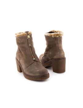 Botin Natalia Blanco De Piel Taupe 77072T