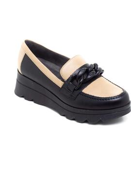 Mocasín Pitillos 5354 Negro-beige para Mujer