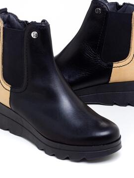 Botines Pitillos 5357 Negro y Beige para Mujer