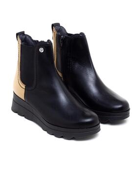 Botines Pitillos 5357 Negro y Beige para Mujer