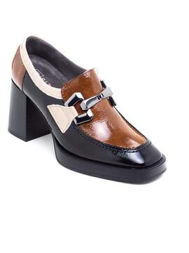 Zapato Pitillos 5484 Negro y Beige para Mujer