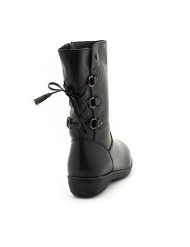 Bota Kangaroos De Piel Negra 9030-11