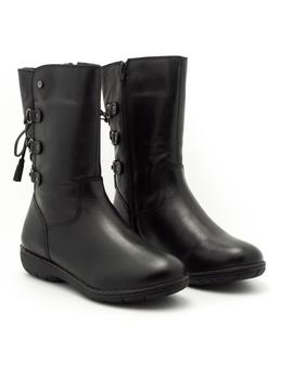 Bota Kangaroos De Piel Negra 9030-11