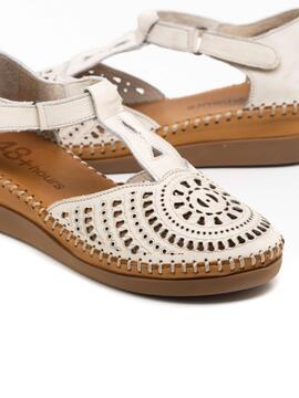 Sandalia Mujer 48Horas Crema