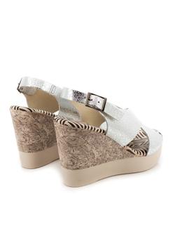 Sandalia Destroy De Piel Plata D503451