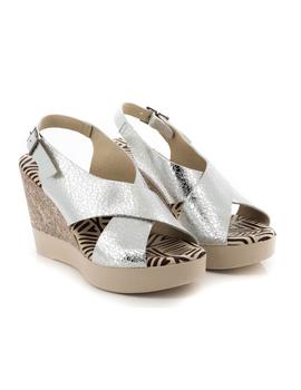 Sandalia Destroy De Piel Plata D503451