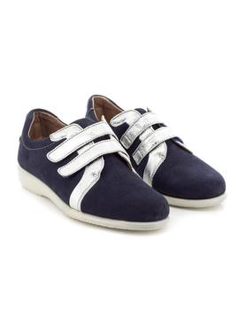 Zapato Flex Go De Piel Azul 17590004