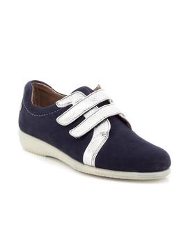 Zapato Flex Go De Piel Azul 17590004