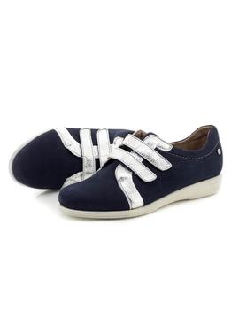 Zapato Flex Go De Piel Azul 17590004