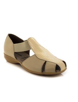 Sandalia Flex Go De Piel Beig C-403282
