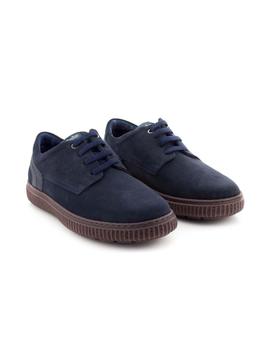 Zapato Callaghan De Piel Azul 12200