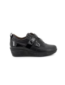 Zapato Flex  Go De Piel Negro 18W50008