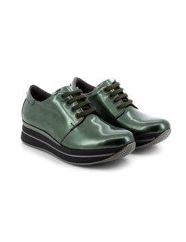 Zapato Pitillos De Piel Verde 1330