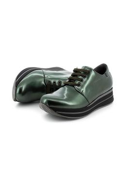 Zapato Pitillos De Piel Verde 1330