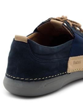 Zapatos Fluchos F0506 De Piel Azules para Hombre