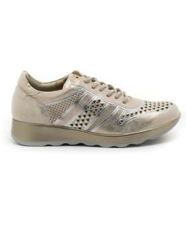 PITILLOS DEPORTIVO METALIZADO VELCRO PIEL MUJER 2205 ORO HIELO PITI021