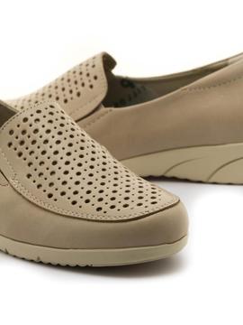 Mocasines Pitillos 2912 De Piel Crema