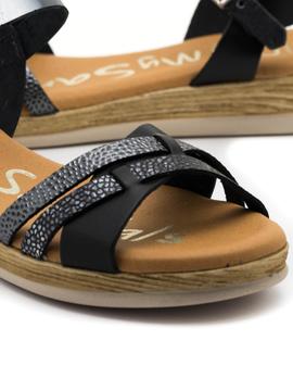 Sandalia Oh My Sandals 4329 Negra Para Mujer