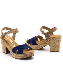 Sandalia Oh MY Sandals 4376 Azul Para Mujer