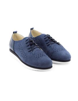 Zapato Flex-Go De Piel Azul ST0106