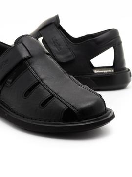 Sandalias Callaghan Leban De Piel Negras para Hombre