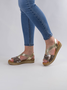 Sandalias Tango 1538 De Piel Oro para Mujer