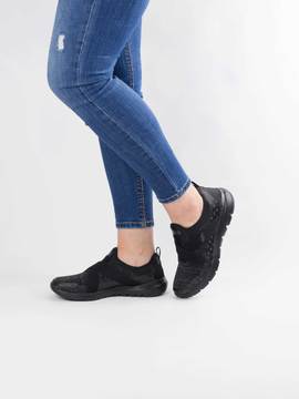 Deportivo Skechers 13065 Negro Para Mujer