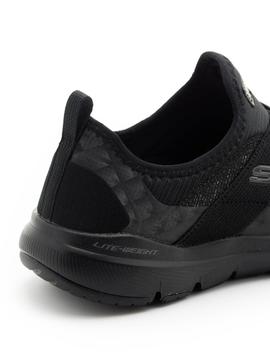 Deportivo Skechers 13065 Negro Para Mujer