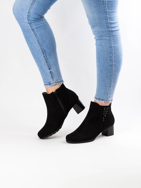 Botines Pitillos 5753 Ante negros para Mujer en Monchel