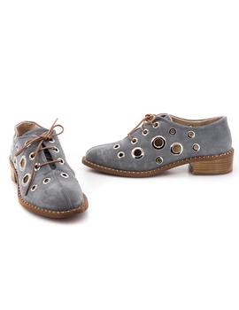 Zapato Alpe De Piel Gris 36241121